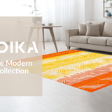 Ultra Soft Area Rug, Non Slip, Stain Resistant, Washable Area Rugs for Living Room, Bedroom, Contemporary Irregular Gradient Aesthetic(Orange)