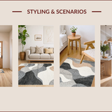 Ultra Soft Area Rug, Non Slip, Stain Resistant, Washable Area Rugs for Living Room, Bedroom, Contemporary Soft Tiled Pattern(Gray)