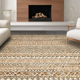 Ultra Soft Area Rug, Non Slip, Stain Resistant, Washable Area Rugs for Living Room, Bedroom, Transitional Warm Color Palette Design(Brown)