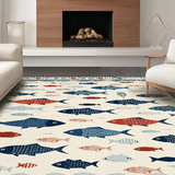 Vibrant Fish Motif Contemporary Flair(White)