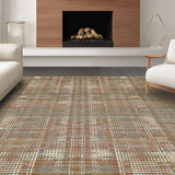 Ultra Soft Area Rug, Non Slip, Stain Resistant, Washable Area Rugs for Living Room, Bedroom, Contemporary Warm-Toned Pattern(Brown)