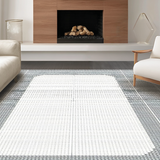 Ultra Soft Area Rug, Non Slip, Stain Resistant, Washable Area Rugs for Living Room, Bedroom, Rustic Earthy Curved Designs(Gray)