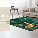 Ultra Soft Area Rug, Non Slip, Stain Resistant, Washable Area Rugs for Living Room, Bedroom, Abstract Earthy Animal Motif(Green)