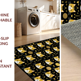 Ultra Soft Area Rug, Non Slip, Stain Resistant, Washable Area Rugs for Living Room, Bedroom, Elegant Whimsical Pet Design Piece(Black)