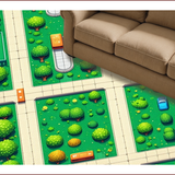 Ultra Soft Area Rug, Non Slip, Stain Resistant, Washable Area Rugs for Living Room, Bedroom, Imaginative Airport Play Mat for Kids' Bedroom(Green)