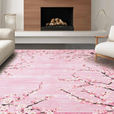 Ultra Soft Area Rug, Non Slip, Stain Resistant, Washable Area Rugs for Living Room, Bedroom, Vibrant Contemporary Blossom Artwork(Pink)