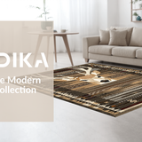 Ultra Soft Area Rug, Non Slip, Stain Resistant, Washable Area Rugs for Living Room, Bedroom, Modern Rustic Wildlife Themed Decor(Brown)