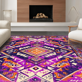 Ultra Soft Area Rug, Non Slip, Stain Resistant, Washable Area Rugs for Living Room, Bedroom, Striking Elegant Linear Texture(Purple)