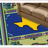 Ultra Soft Area Rug, Non Slip, Stain Resistant, Washable Area Rugs for Living Room, Bedroom, Texas State Multi-Color Entryway Accent Rug(Blue)