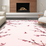 Ultra Soft Area Rug, Non Slip, Stain Resistant, Washable Area Rugs for Living Room, Bedroom, Charming Floral Petal Aesthetic(Pink)