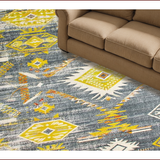 Ultra Soft Area Rug, Non Slip, Stain Resistant, Washable Area Rugs for Living Room, Bedroom, Elegant Grey Ogee Pattern(Gray)