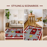Ultra Soft Area Rug, Non Slip, Stain Resistant, Washable Area Rugs for Living Room, Bedroom, Sleek Monochrome Decorative Piece(Red)