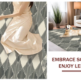 Ultra Soft Area Rug, Non Slip, Stain Resistant, Washable Area Rugs for Living Room, Bedroom, Minimalist Neutral Geometric Texture(Beige)