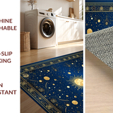 Ultra Soft Area Rug, Non Slip, Stain Resistant, Washable Area Rugs for Living Room, Bedroom, Enchanting Stellar Radiance Style(Blue)