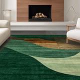 Ultra Soft Area Rug, Non Slip, Stain Resistant, Washable Area Rugs for Living Room, Bedroom, Rustic Nature-Inspired Abstract(Green)