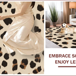 Ultra Soft Area Rug, Non Slip, Stain Resistant, Washable Area Rugs for Living Room, Bedroom, Modern Beige Leopard Print Plush Rug(Beige) - ODIKA
