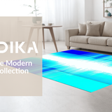 Ultra Soft Area Rug, Non Slip, Stain Resistant, Washable Area Rugs for Living Room, Bedroom, Chic Geometric Color Wave(Blue)