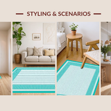 Coastal Striped Seafoam Elegance(Blue)