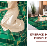 Ultra Soft Area Rug, Non Slip, Stain Resistant, Washable Area Rugs for Living Room, Bedroom, Striking Emerald Abstract Composition(Green)