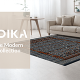 Ultra Soft Area Rug, Non Slip, Stain Resistant, Washable Area Rugs for Living Room, Bedroom, Chic Tiled Patterned Minimalism(Black)