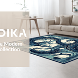 Ultra Soft Area Rug, Non Slip, Stain Resistant, Washable Area Rugs for Living Room, Bedroom, Nautical Kraken Tentacle Rug Masterpiece With Artistic Ocean Wave Pattern(Blue)