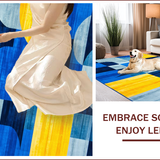 Ultra Soft Area Rug, Non Slip, Stain Resistant, Washable Area Rugs for Living Room, Bedroom, Stylish Modern Brushstroke Design(Blue)