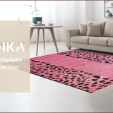 Ultra Soft Area Rug, Non Slip, Stain Resistant, Washable Area Rugs for Living Room, Bedroom, Chic Fluffy Cheetah Aesthetic(Pink)