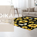 Ultra Soft Area Rug, Non Slip, Stain Resistant, Washable Area Rugs for Living Room, Bedroom, Chic Abstract Butterfly Decoration(Yellow)