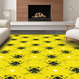 Ultra Soft Area Rug, Non Slip, Stain Resistant, Washable Area Rugs for Living Room, Bedroom, Charming Hexagon Floral Aesthetic(Yellow)