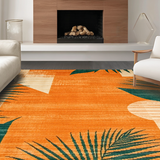 Ultra Soft Area Rug, Non Slip, Stain Resistant, Washable Area Rugs for Living Room, Bedroom, Contemporary Colorful Linear Elements(Orange)