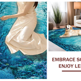 Ultra Soft Area Rug, Non Slip, Stain Resistant, Washable Area Rugs for Living Room, Bedroom, Ocean Floor Sensory Play Mat(Blue)