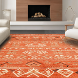Ultra Soft Area Rug, Non Slip, Stain Resistant, Washable Area Rugs for Living Room, Bedroom, Modern Abstract Cozy Accents(Orange)