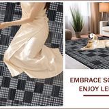 Ultra Soft Area Rug, Non Slip, Stain Resistant, Washable Area Rugs for Living Room, Bedroom, Handmade Wool Viscose(Black)
