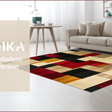 Ultra Soft Area Rug, Non Slip, Stain Resistant, Washable Area Rugs for Living Room, Bedroom, Vibrant Modern Patchwork Aesthetic(Beige)