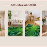 Ultra Soft Area Rug, Non Slip, Stain Resistant, Washable Area Rugs for Living Room, Bedroom, Tropical Palm Leaf(Green)