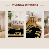 Retro Black Gold Geometric Elegance(Black)