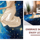 Ultra Soft Area Rug, Non Slip, Stain Resistant, Washable Area Rugs for Living Room, Bedroom, Dynamic Galactic Swirl Design(Blue)