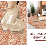 Ultra Soft Area Rug, Non Slip, Stain Resistant, Washable Area Rugs for Living Room, Bedroom, Trendy Warm Palette Knotted Design(Orange)