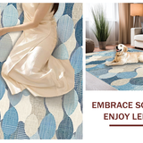 Ultra Soft Area Rug, Non Slip, Stain Resistant, Washable Area Rugs for Living Room, Bedroom, Unique Handcrafted Boho Elegance(Blue)