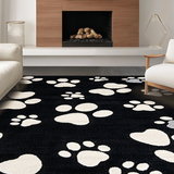Ultra Soft Area Rug, Non Slip, Stain Resistant, Washable Area Rugs for Living Room, Bedroom, Stylish Abstract Animal Pattern(Black)
