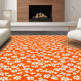 Ultra Soft Area Rug, Non Slip, Stain Resistant, Washable Area Rugs for Living Room, Bedroom, Artful Cheerful Botanical Print(Orange)