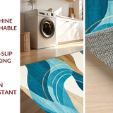 Ultra Soft Area Rug, Non Slip, Stain Resistant, Washable Area Rugs for Living Room, Bedroom, Coastal Sand Surf Inspired Decor(Blue)