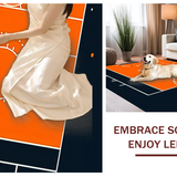 Ultra Soft Area Rug, Non Slip, Stain Resistant, Washable Area Rugs for Living Room, Bedroom, Dynamic Basketball Graphic Artistry(Orange)