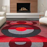 Ultra Soft Area Rug, Non Slip, Stain Resistant, Washable Area Rugs for Living Room, Bedroom, Dynamic Modern Red Pattern Play(Red)