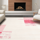 Ultra Soft Area Rug, Non Slip, Stain Resistant, Washable Area Rugs for Living Room, Bedroom, Rustic Textured Artistic Flow(White)