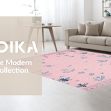 Ultra Soft Area Rug, Non Slip, Stain Resistant, Washable Area Rugs for Living Room, Bedroom, Soft Pastel Nature Theme(Pink)