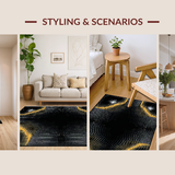 Ultra Soft Area Rug, Non Slip, Stain Resistant, Washable Area Rugs for Living Room, Bedroom, Artistic Wild Animal Theme(Black)