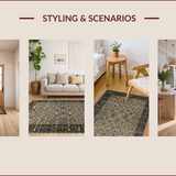 Ultra Soft Area Rug, Non Slip, Stain Resistant, Washable Area Rugs for Living Room, Bedroom, Rustic Forest Wildlife Imagery(Gray)