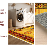 Ultra Soft Area Rug, Non Slip, Stain Resistant, Washable Area Rugs for Living Room, Bedroom, Ethnic Leopard Print Bedroom Meditation Area Carpet(Yellow)