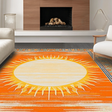 Ultra Soft Area Rug, Non Slip, Stain Resistant, Washable Area Rugs for Living Room, Bedroom, Vibrant Colorful Geometric Delight(Orange)